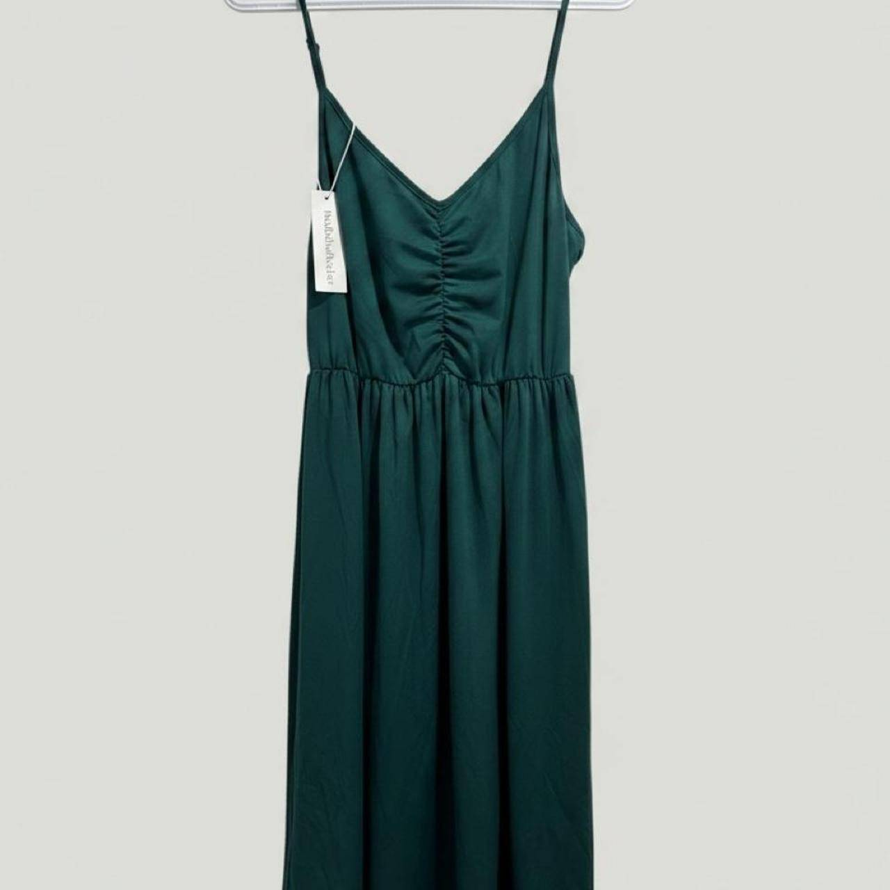 Green Ruched Maxi Dress – Size L – Brand New - photo 2
