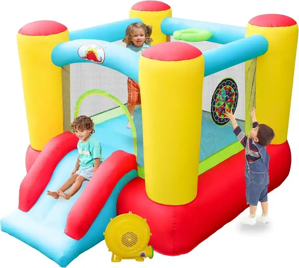 Inflatable Bounce House with Blower, Jumping Castle Slide, Kids - photo 2