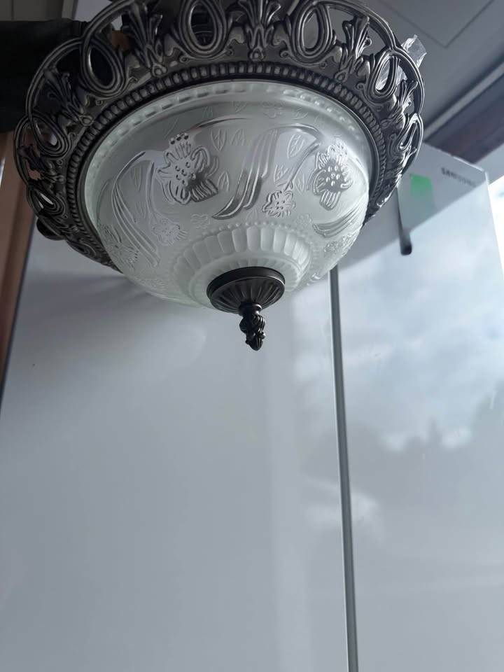 Metal and Frosted Glass Ceiling Light - photo 2