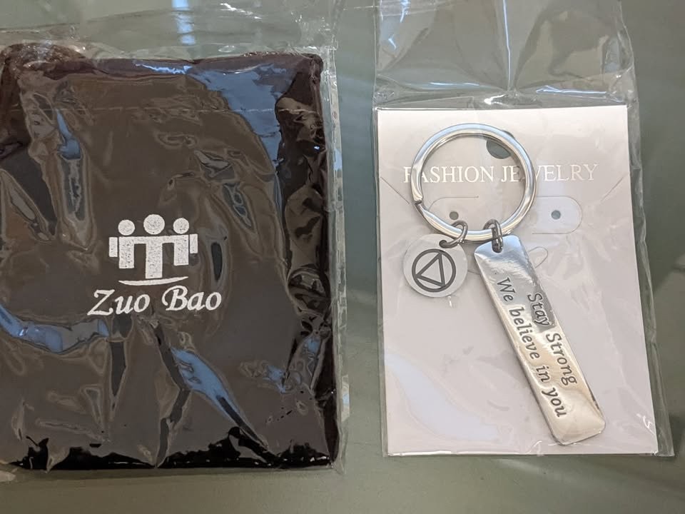 Sobriety Gift keychain, "STAY STRONG we believe in You"