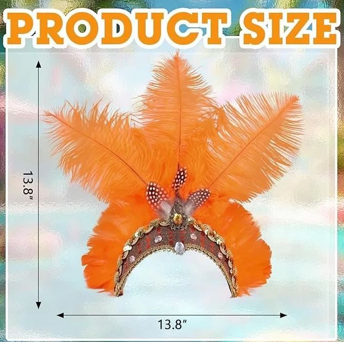 NEW~ Orange Showgirl Headpiece – Costume & Cosplay Accessory - photo 2