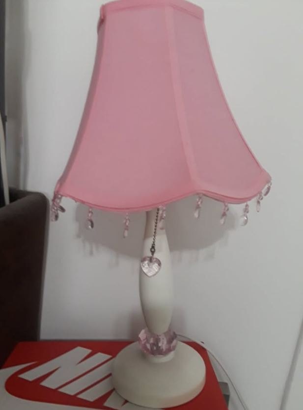 Lamp Fancy Pink 19 inch high with bulb