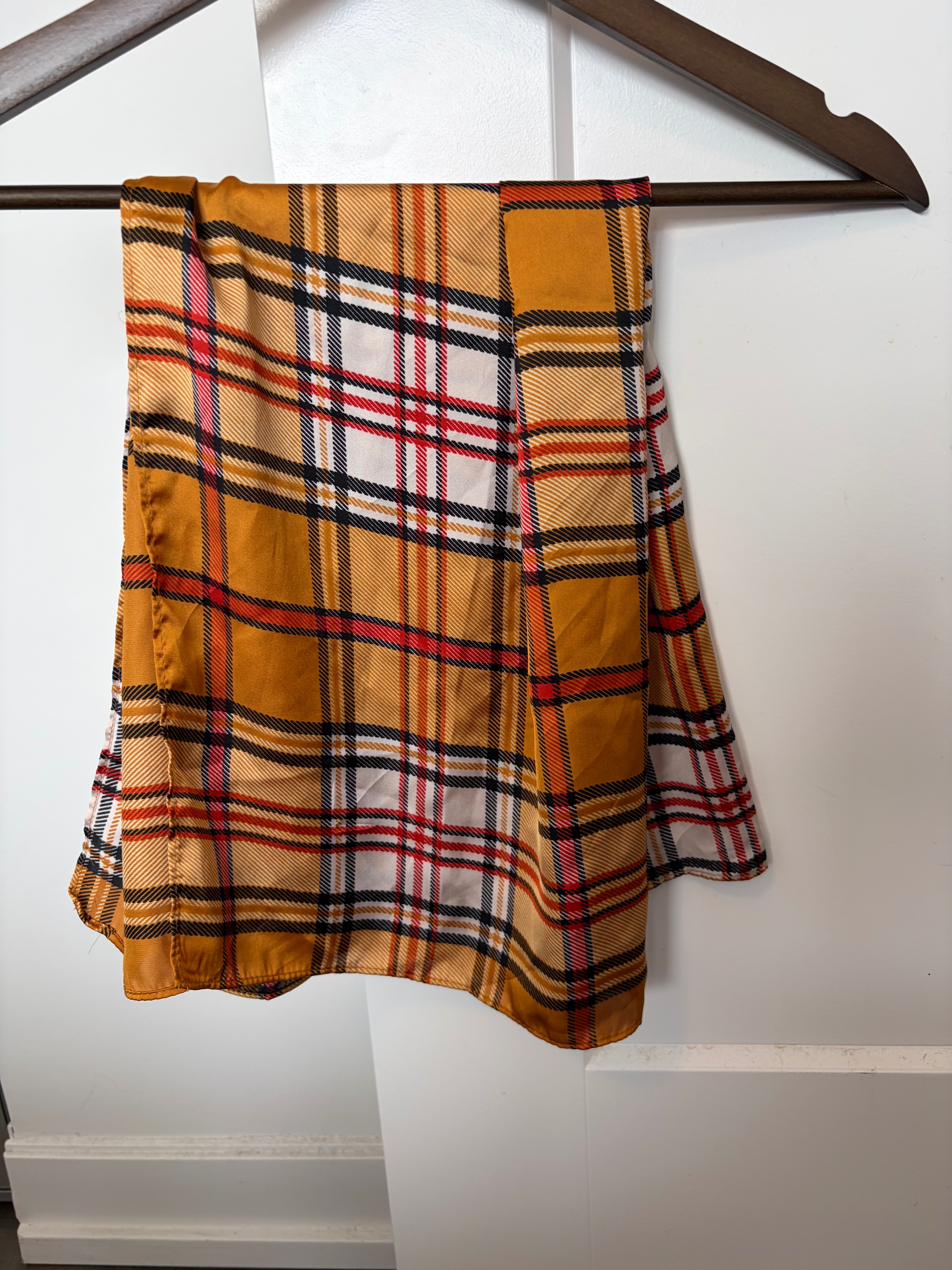 Zara Plaid Yellow and Red Women's Scarf