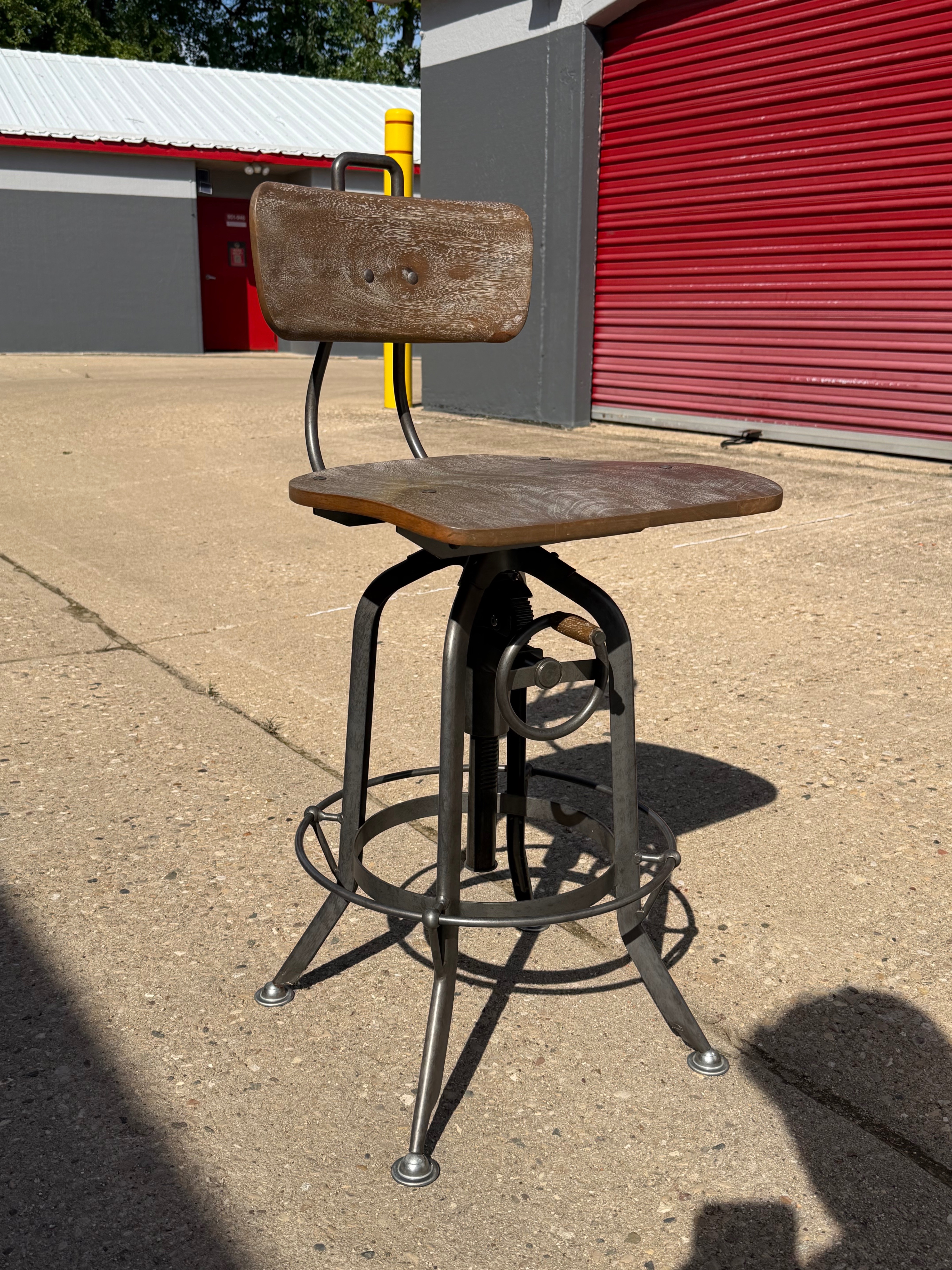 Industrial Style Adjustable Bar Stool