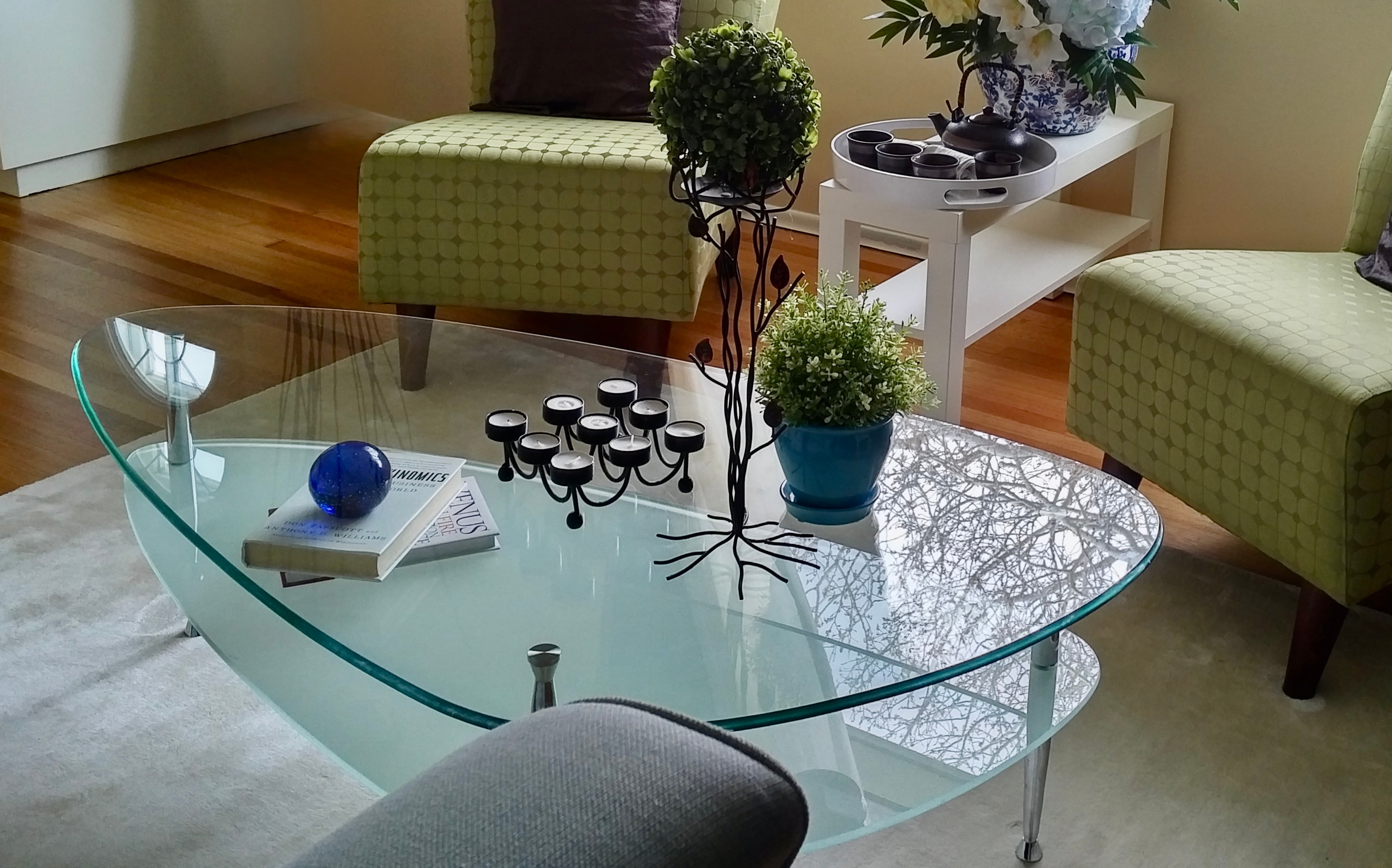 Double Glass Coffee Table – $80 - photo 2