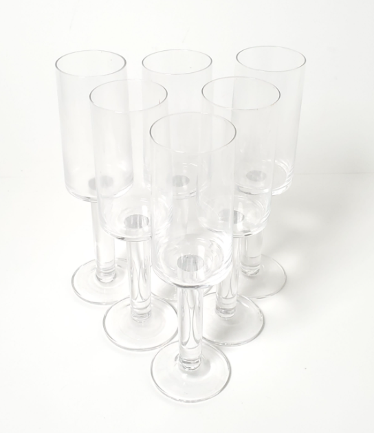 Vintage Mid-Century Modern Iittala "Mondo" Cylinder Wine Glasses