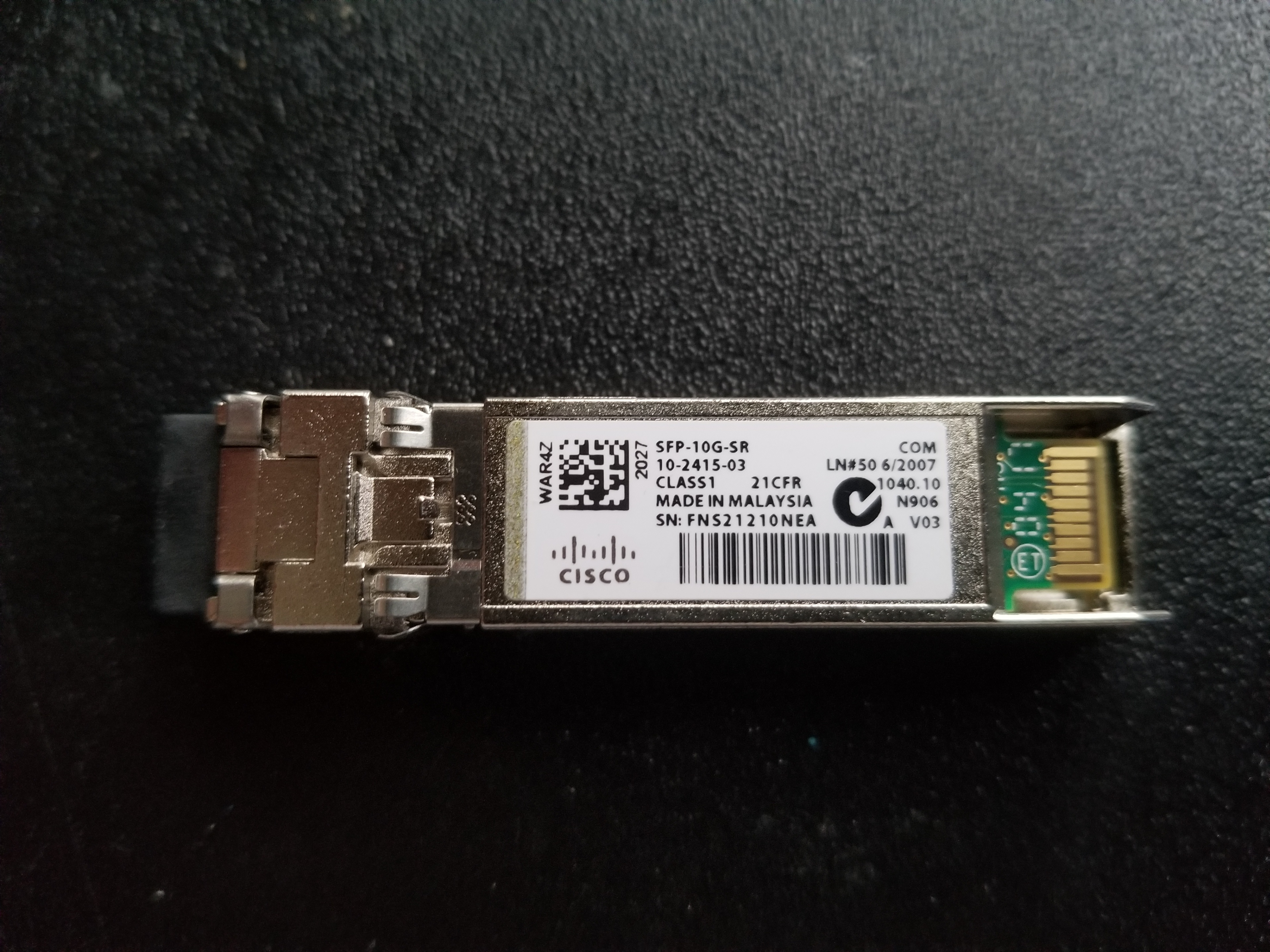 Cisco SFP-10G-SR Transceiver Module