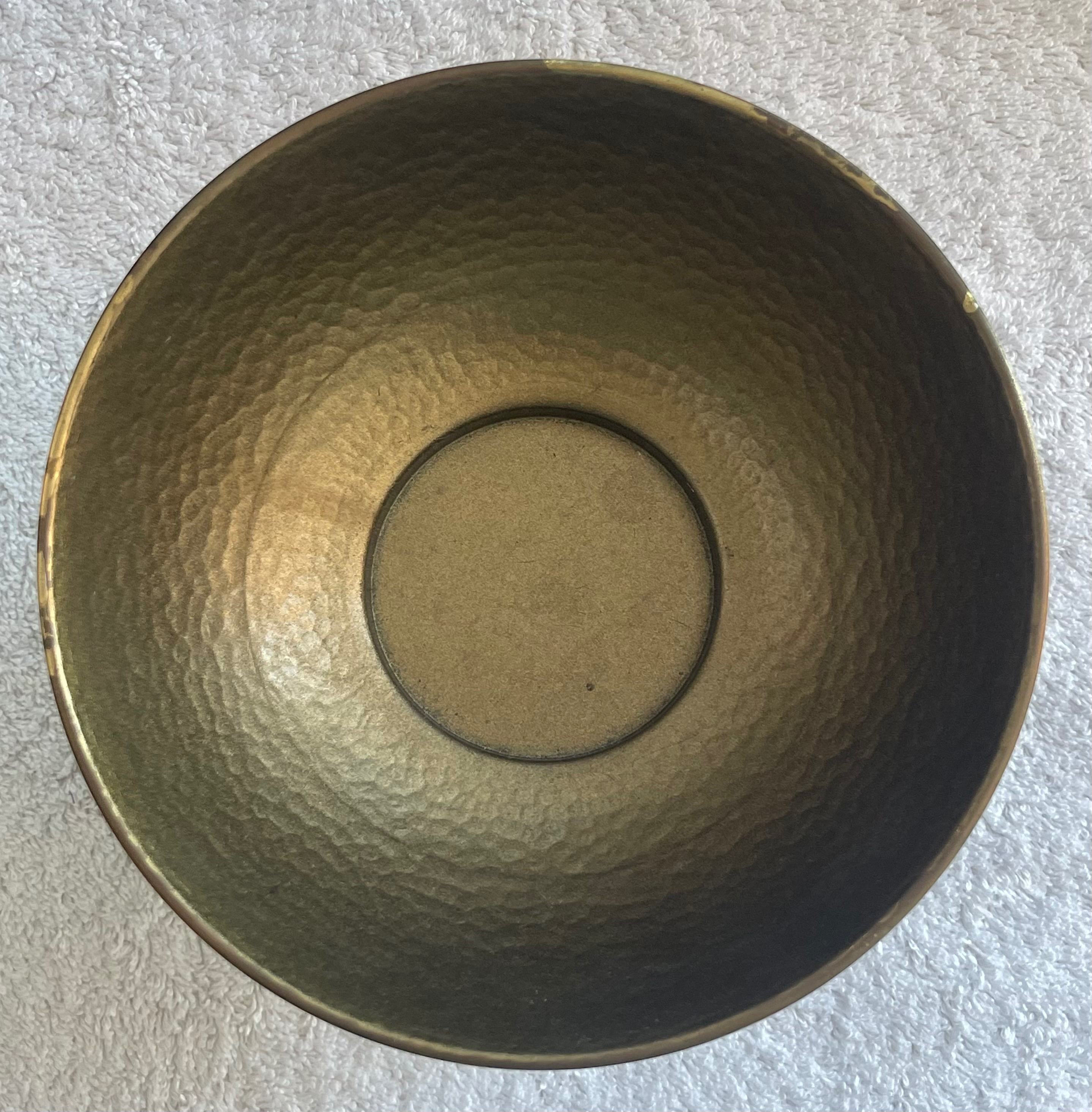 Vintage Oppenheim Israel Hand Hammered Brass Bowl - photo 4