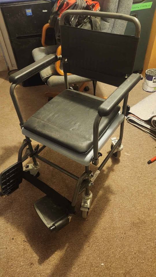 Drive Medical Upholstered Drop-Arm Wheeled Commode, Unused