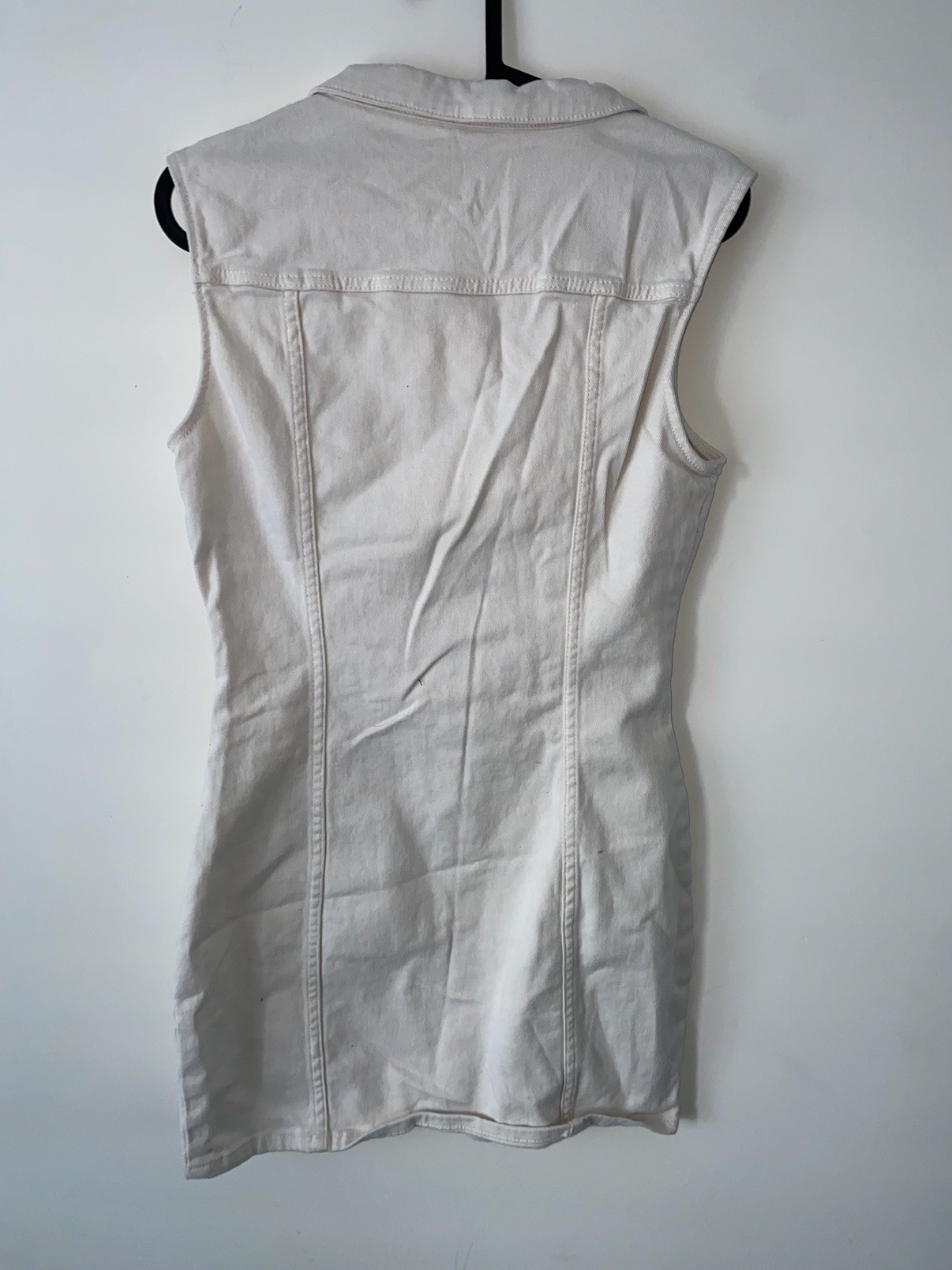 H&M Cream Sleeveless Denim Shirt Dress, UK 10 - photo 4