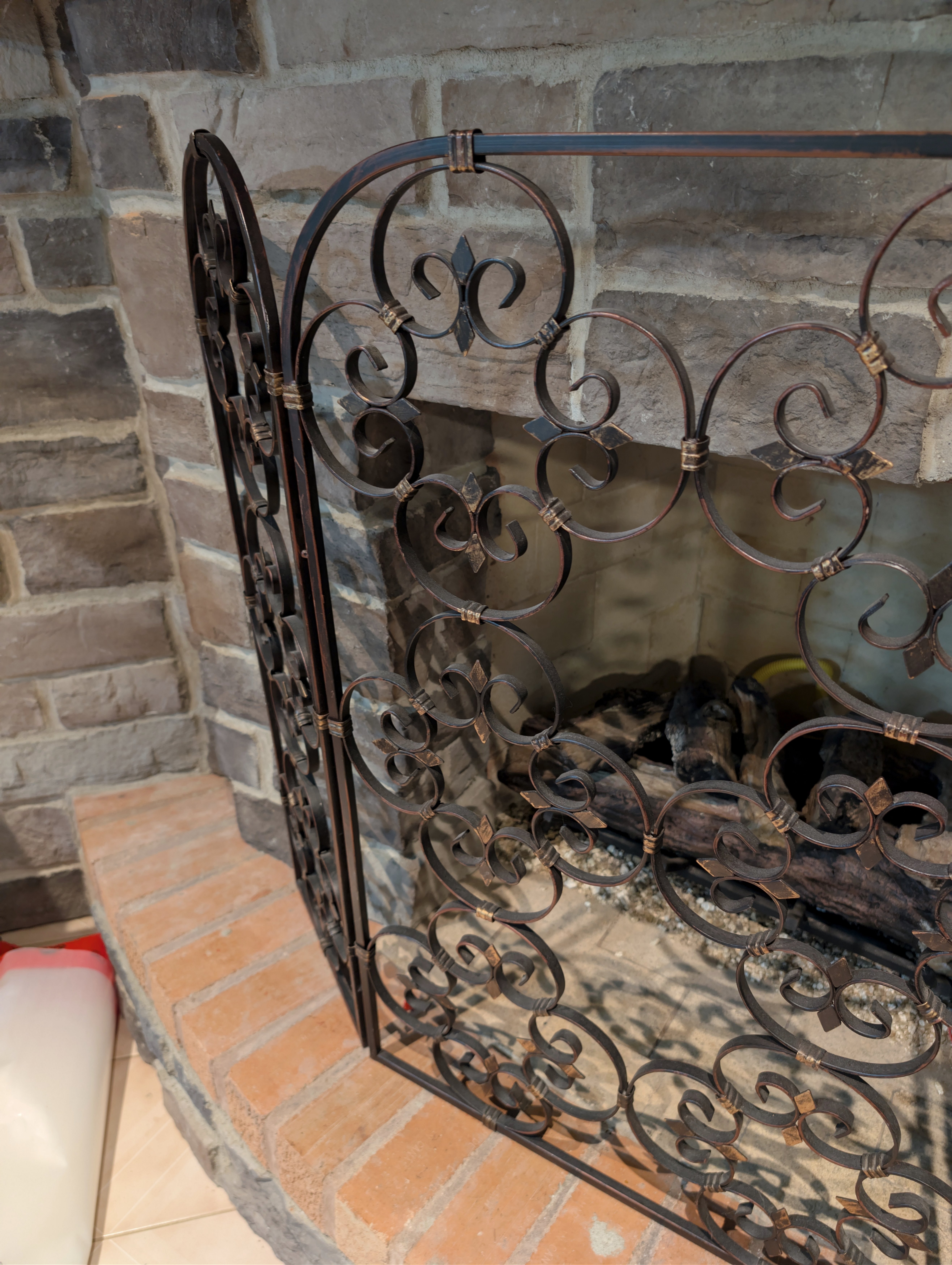Iron Metal Fireplace Screen Barrier Protector - photo 3