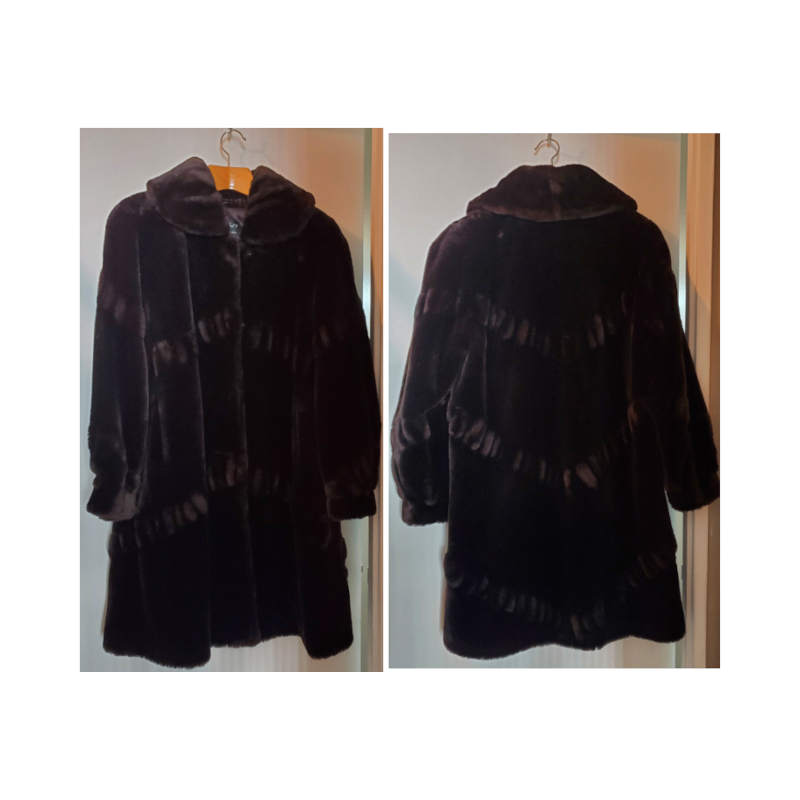 Beautiful Fur coat - Blackish-Dark-Brown Faux - NEW!