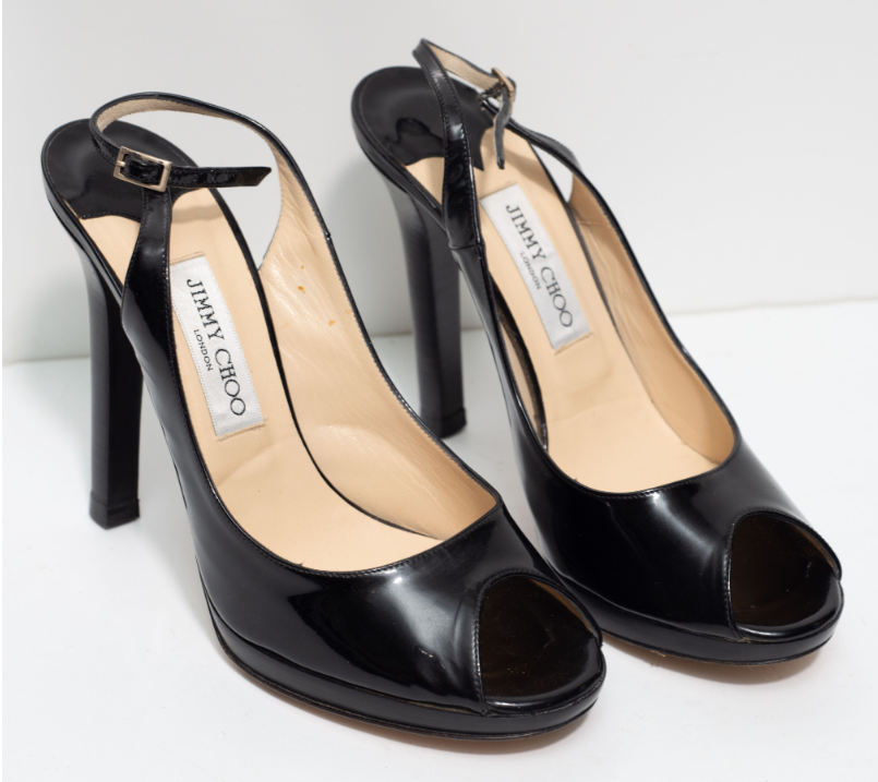 Authentic Jimmy Choo Patent Leather Slingback Heels - photo 3