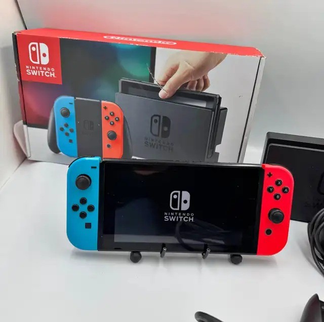 Nintendo Switch Neon Joy-Con, Console + Controllers Only No Dock