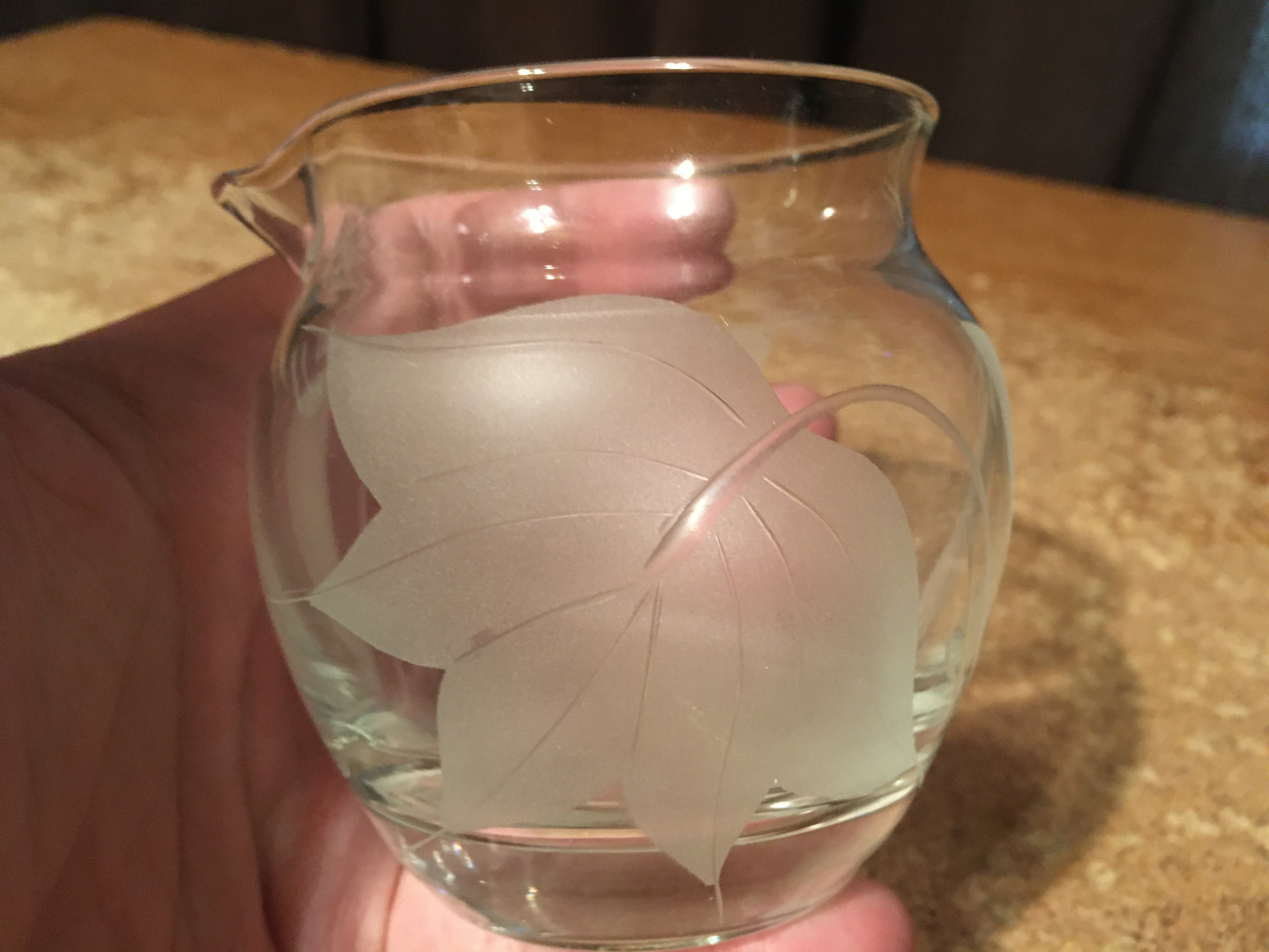 GLASS CONDIMENT JAR WITH LID FROSTED LEAVES - photo 2
