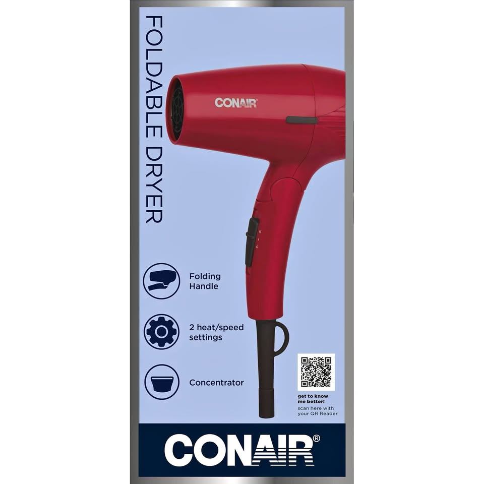 Hair Dryer with Concentrator Nozzle & Hanging Loop (New)