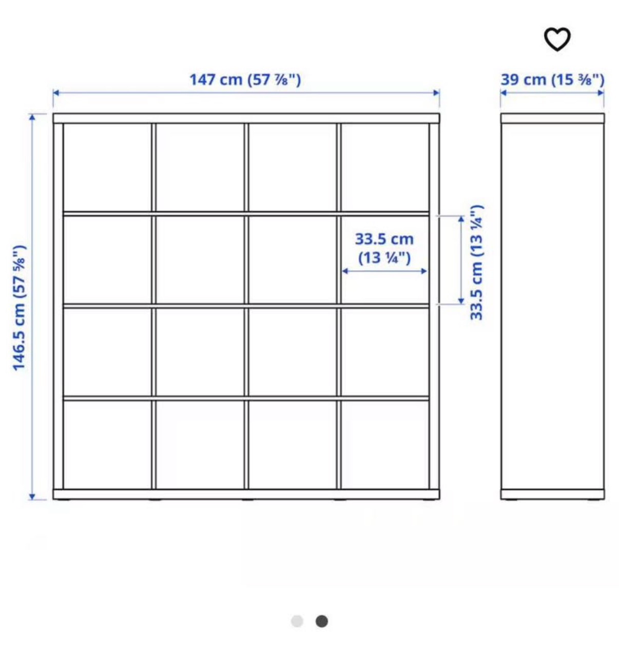 IKEA KALLAX 4x4 shelf - white - photo 2