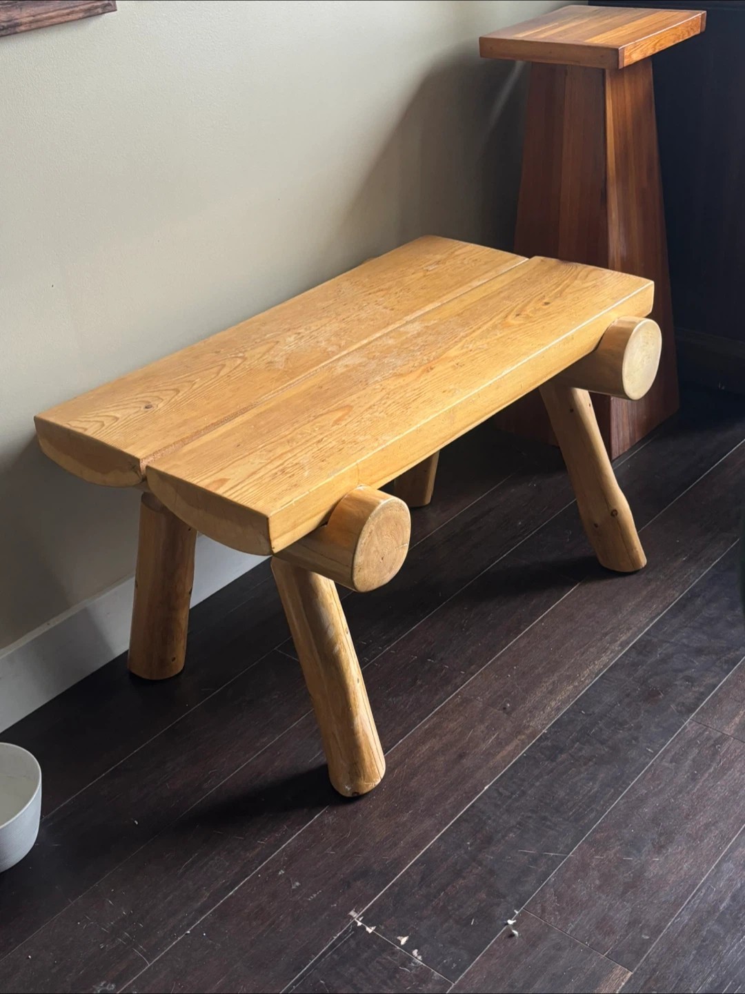 Rustic Log Bench