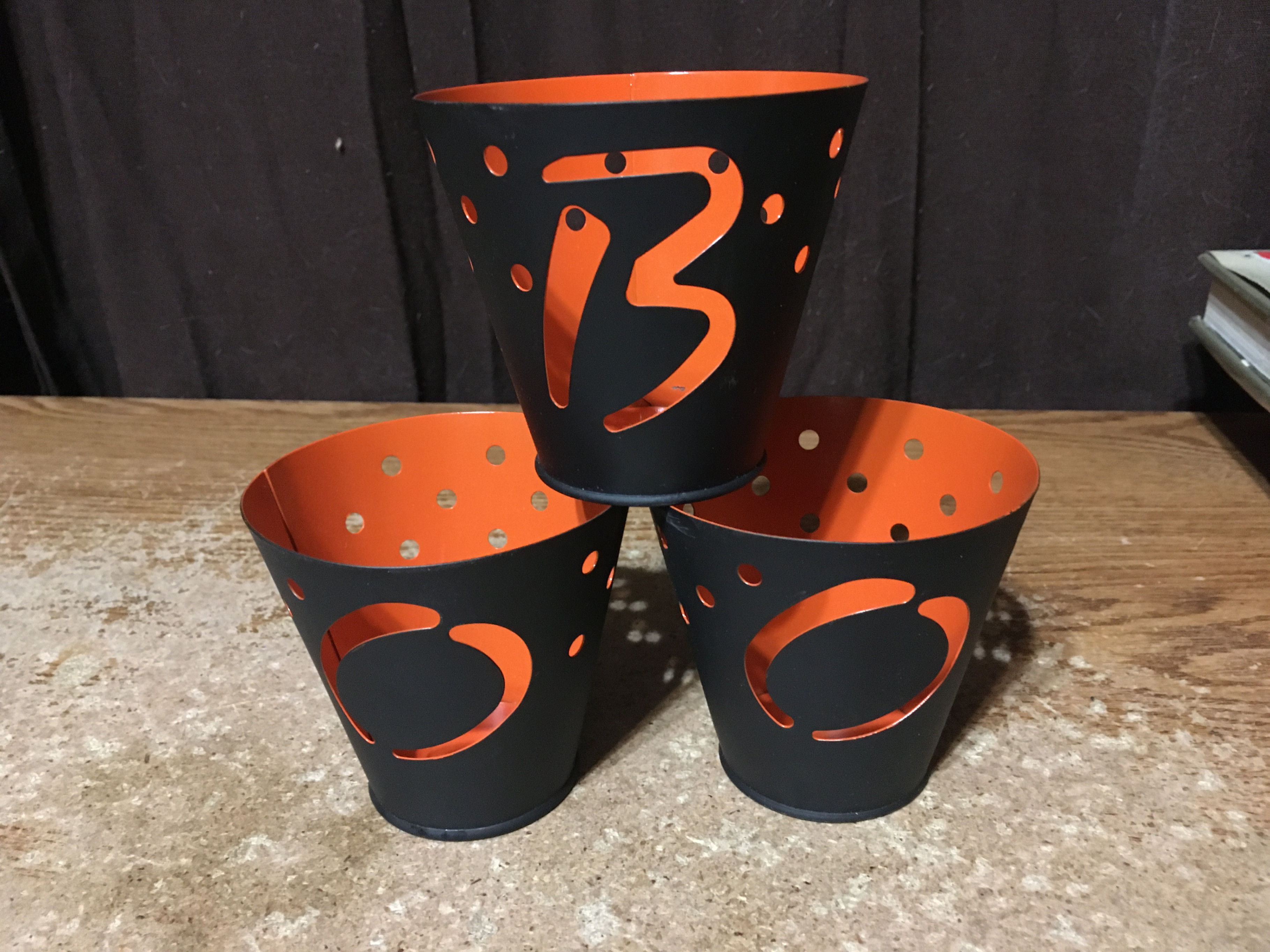 Halloween metal BOO Candle Holders Hallmark