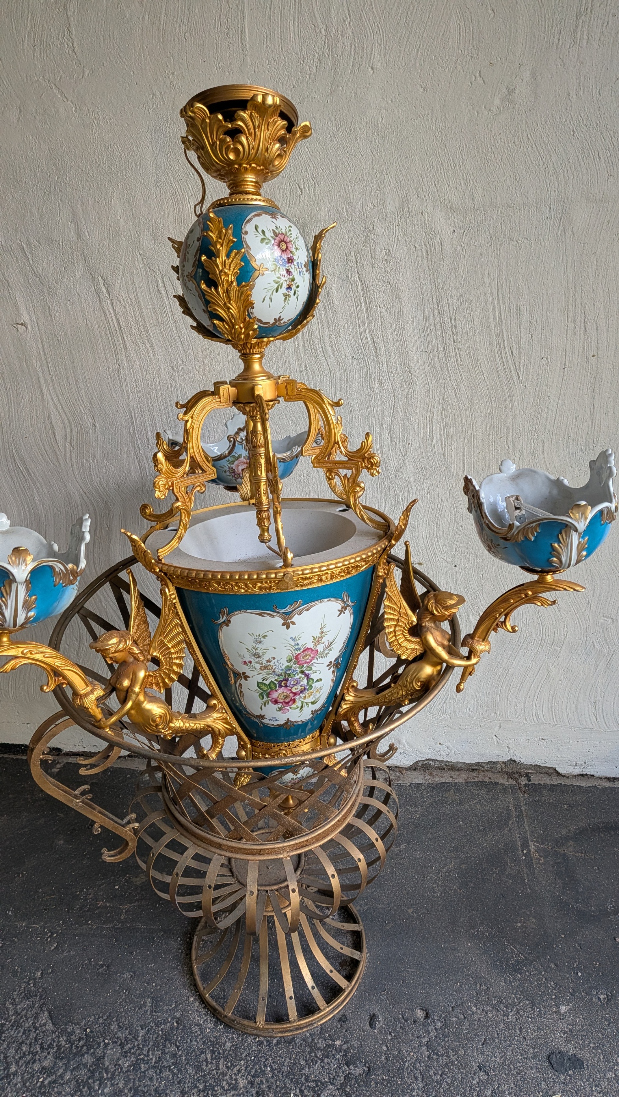 Ornate French Style Porcelain Chandelier/Light Fixture–$450 OBO - photo 2