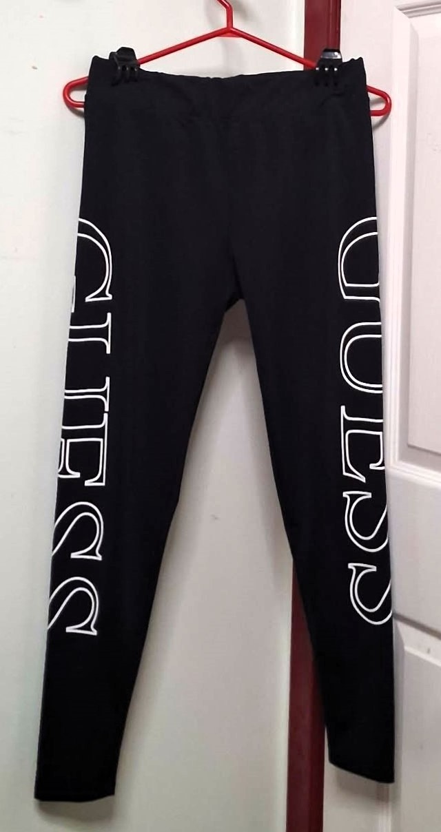 GUESS Los Angeles Black Leggings w/ Big GUESS Side Logo Pants