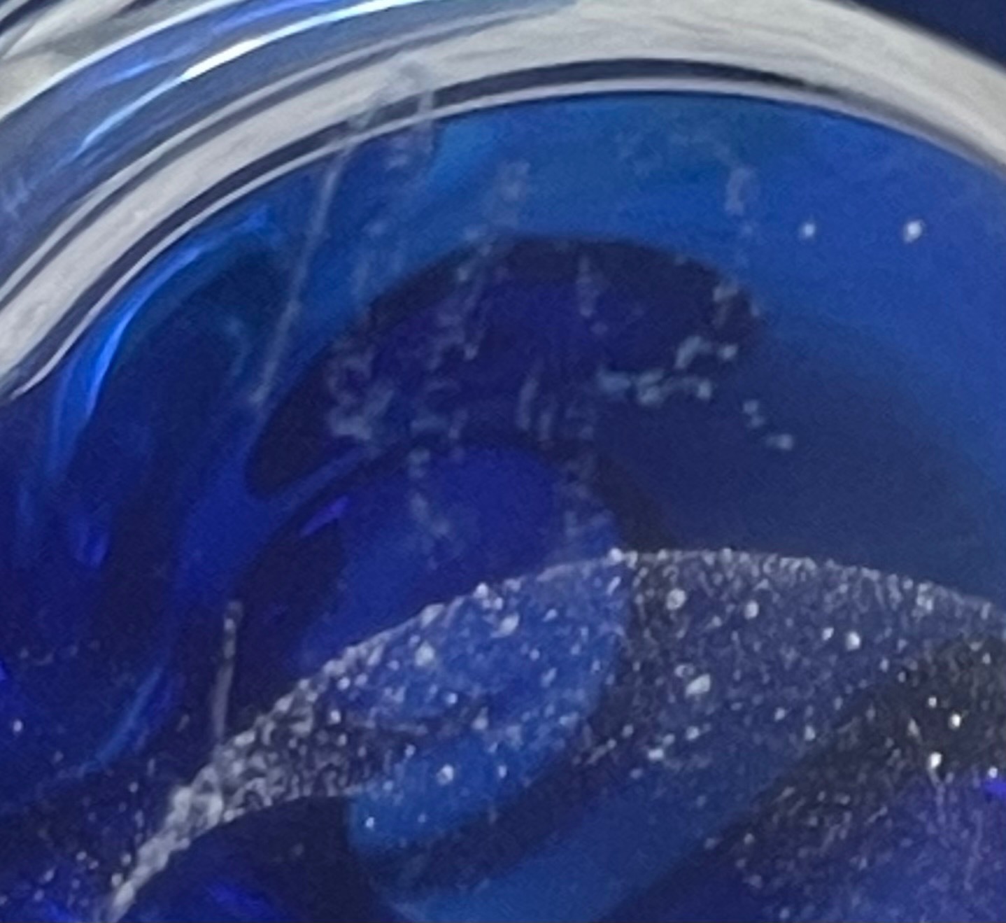 Signed Marian Pyrcak Polish Art Glass Paperweight - Blue Swirl - photo 4