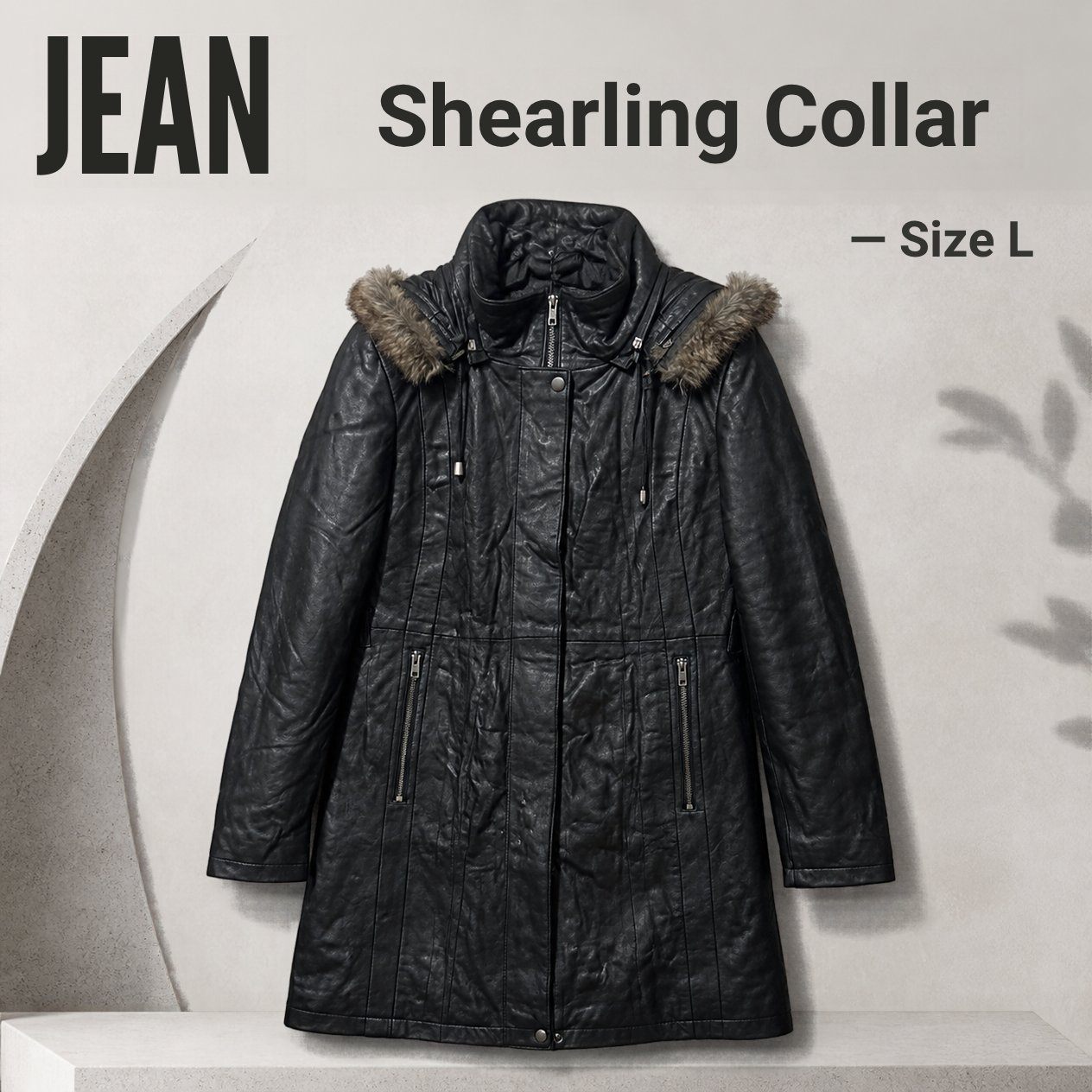 JKT-065 — Women's leather coat — brand new, size L