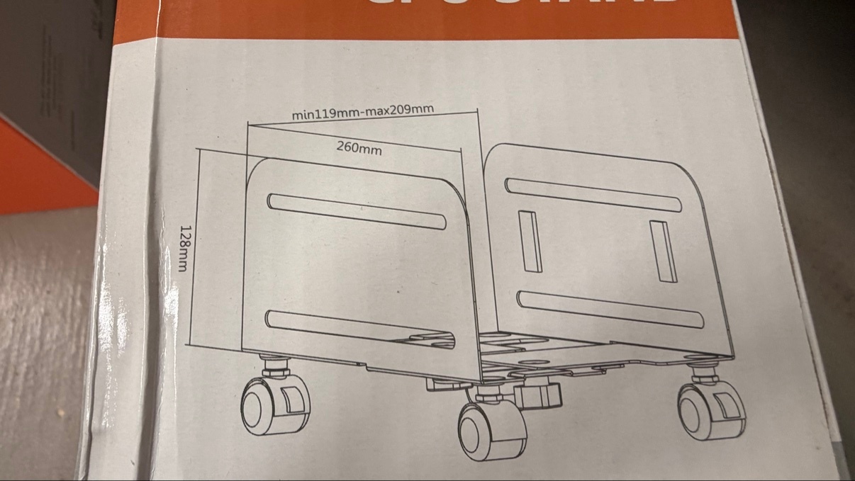 Steel Mobile CPU Stand - Brand New