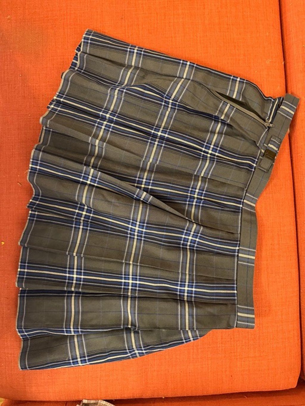 Japanese School JK Plaid Pleated Mini Skirt-blue/grey-One Size