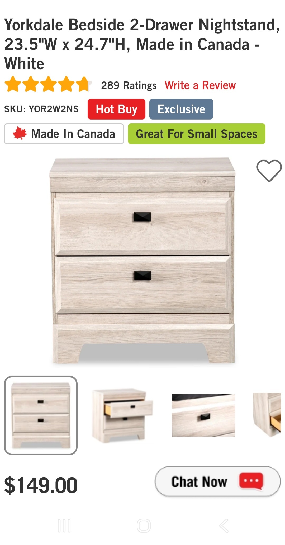 Yorkdale Full Bed Set with Nightstand