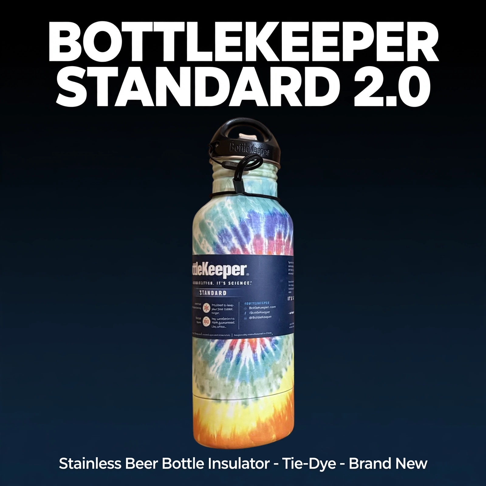 BottleKeeper Standard 2.0 Beer Bottle Insulator - Tie-Dye
