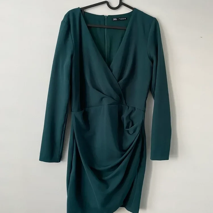 Zara Emerald Green Wrap Mini Dress – New, Size L