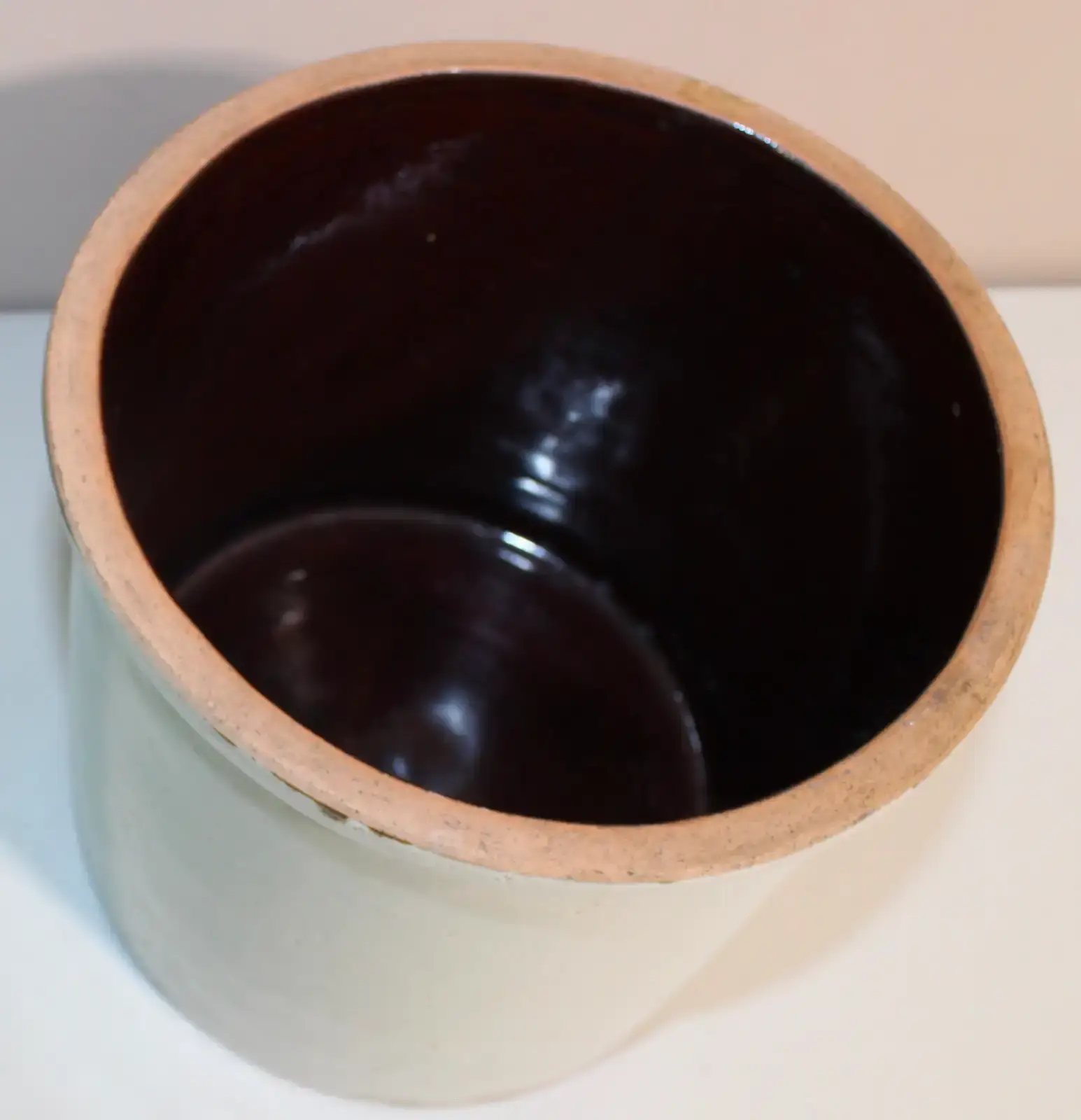 Vintage Robinson Ransbottom Two-Tone Stoneware Crock 1 Gallon - photo 2
