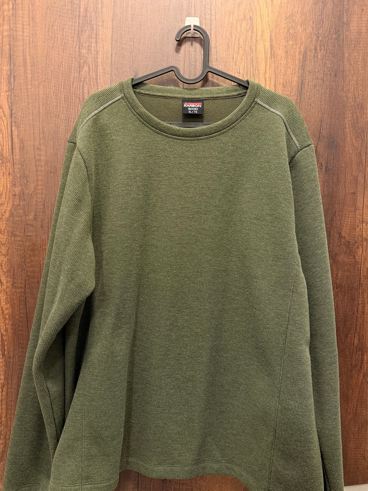 Karbon Olive Green Crewneck Sweatshirt, Size XL