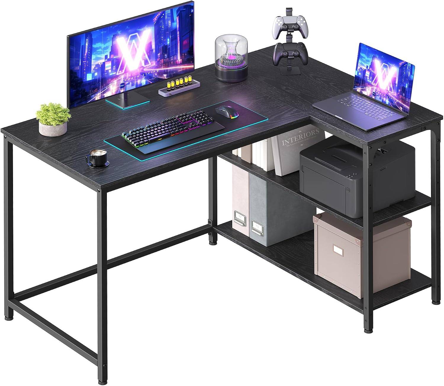 VASAGLE L-Shaped Computer Desk
