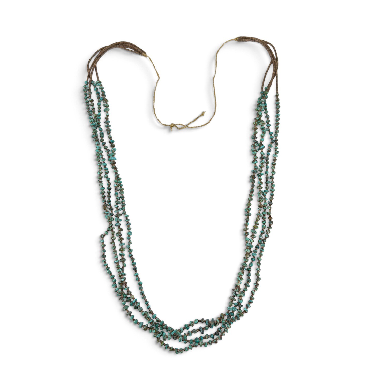 Old Navajo Turquoise Heishi shell bead necklace - photo 3