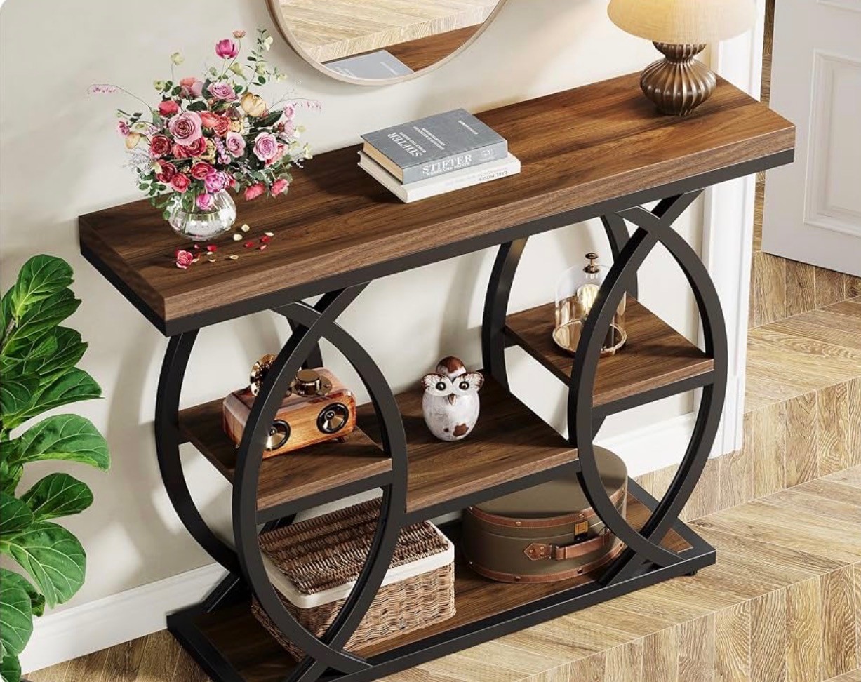 Console Table / Entryway Table – Circle Metal Frame – Brand New - photo 5