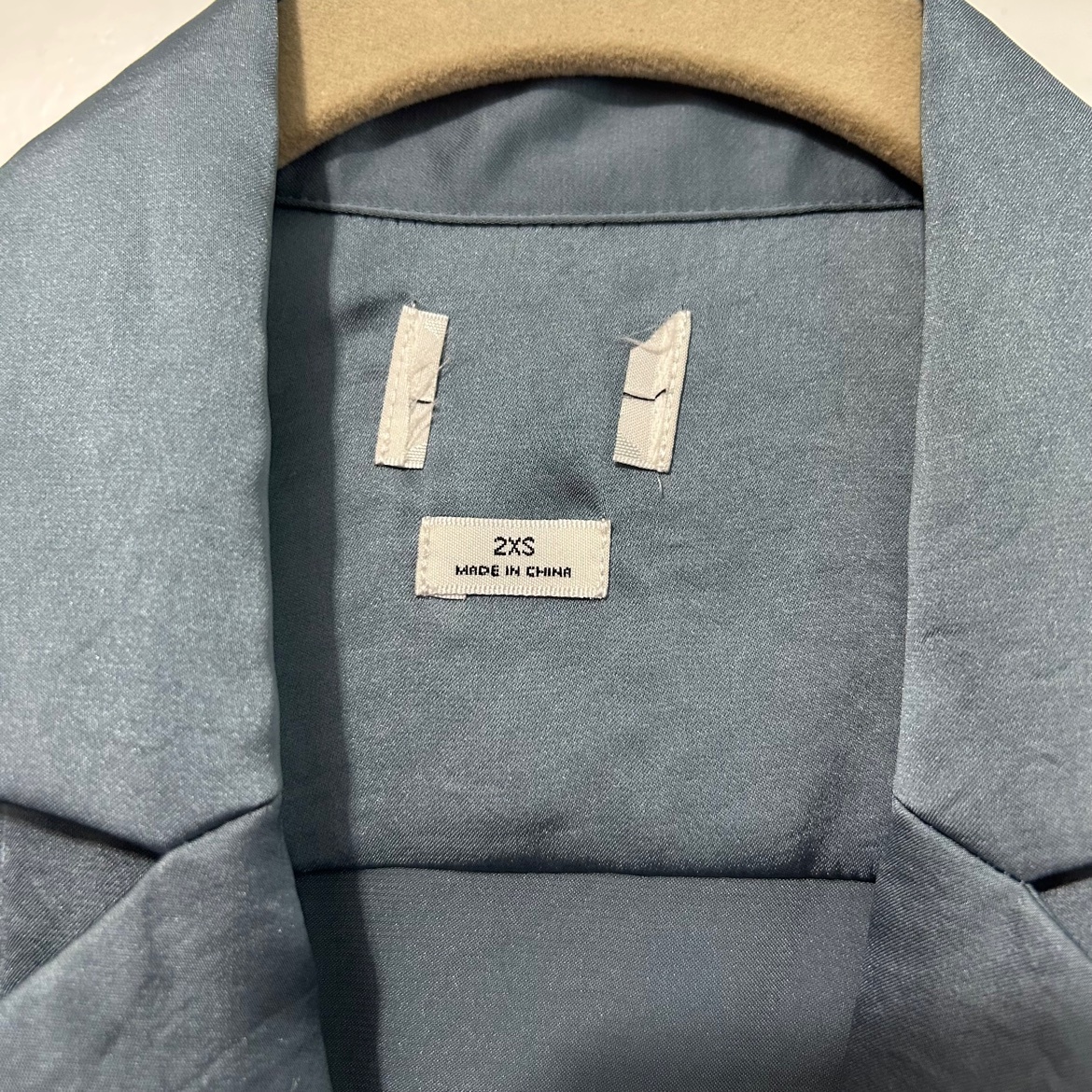 Wilfred Slate Blue Satin Shirt – 2XS, Like New - photo 3