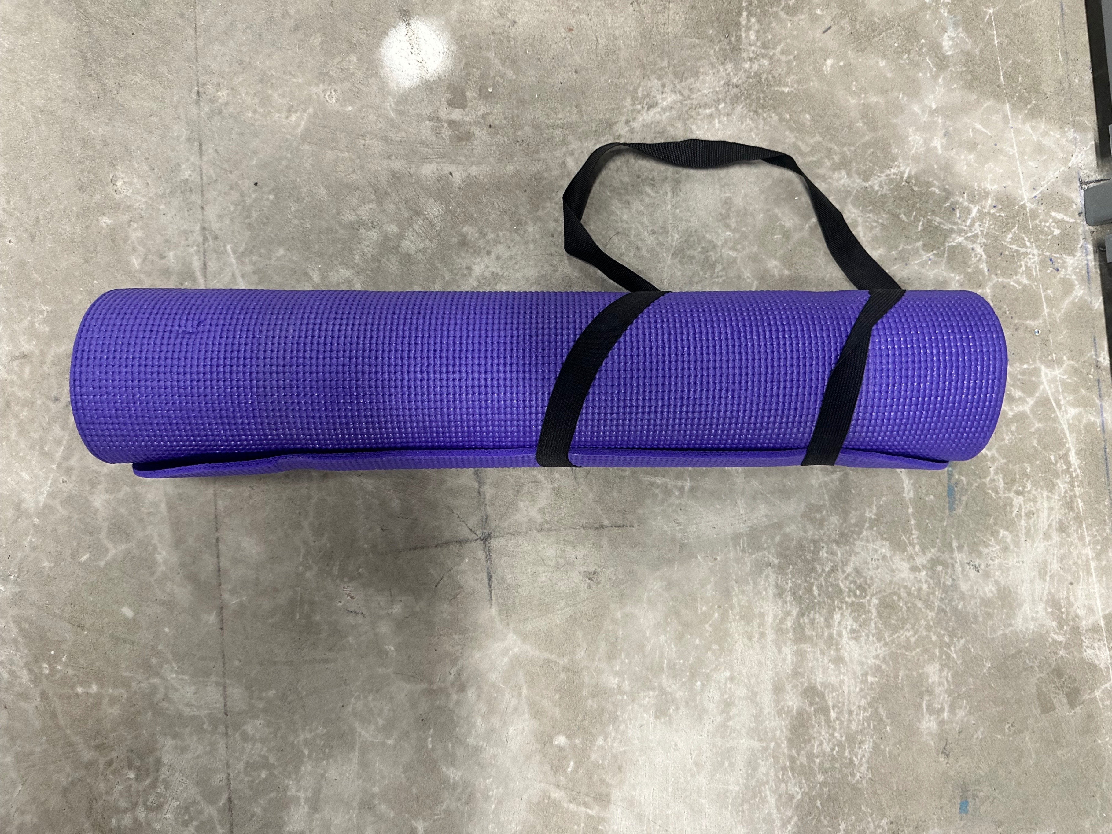 Purple Yoga Mat with Carrying Strap