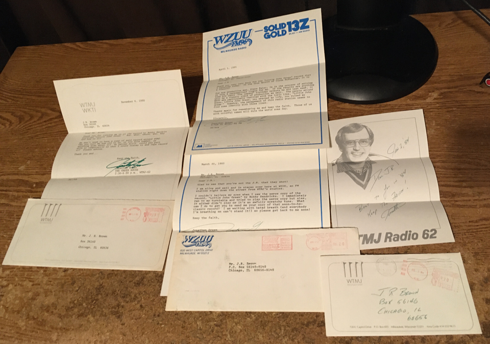4X JONATHAN GREEN WTMJ WZUU RADIO ANNOUNCER SIGNED LETTERS