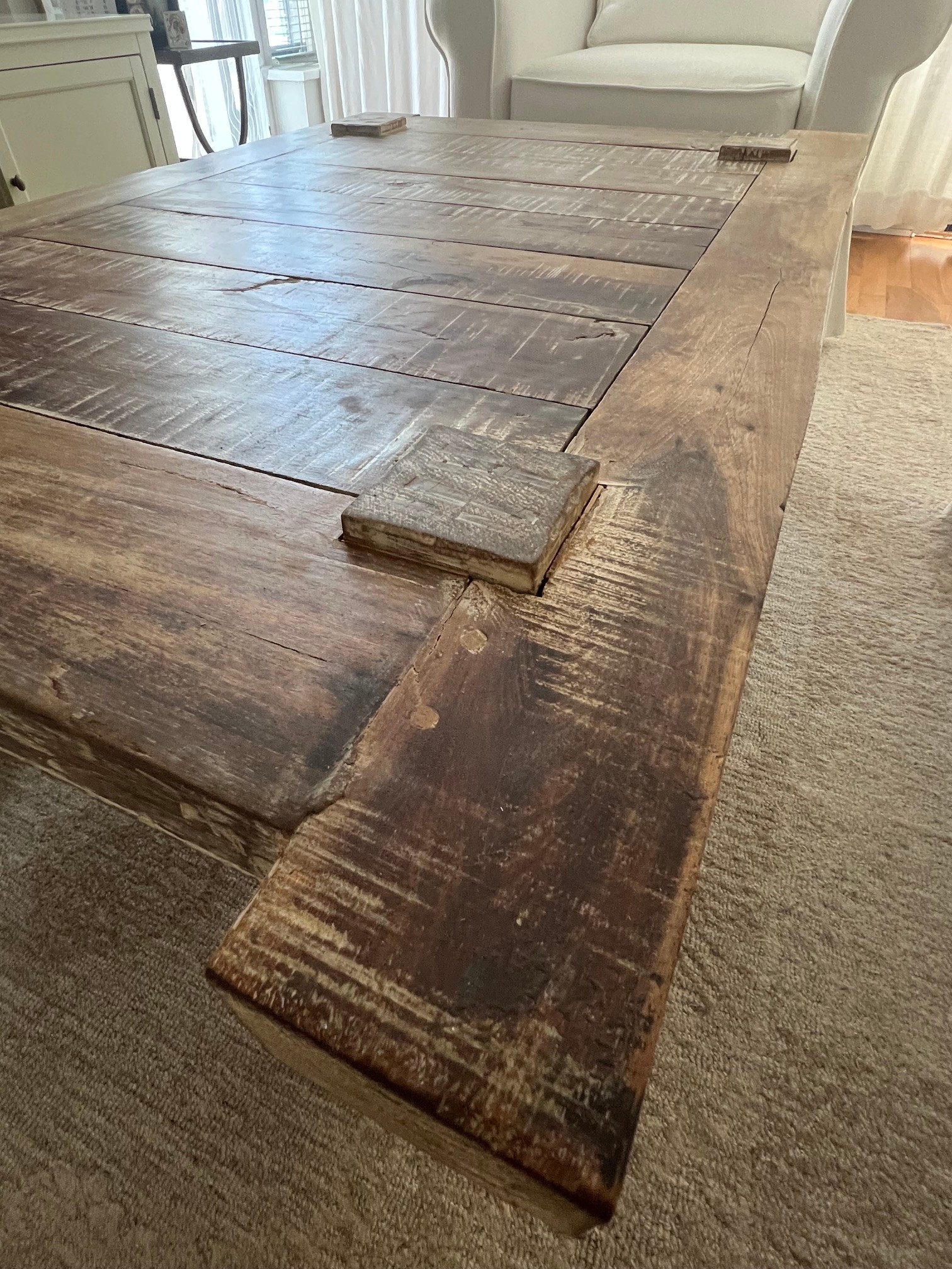 Large Pottery Barn Solid Wood Coffee Table - photo 5