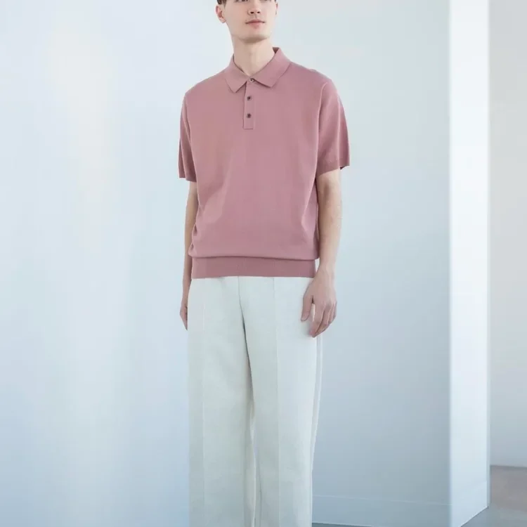 UNIQLO Knit Polo Shirt — Dusty Rose, Size XL (New) - photo 5