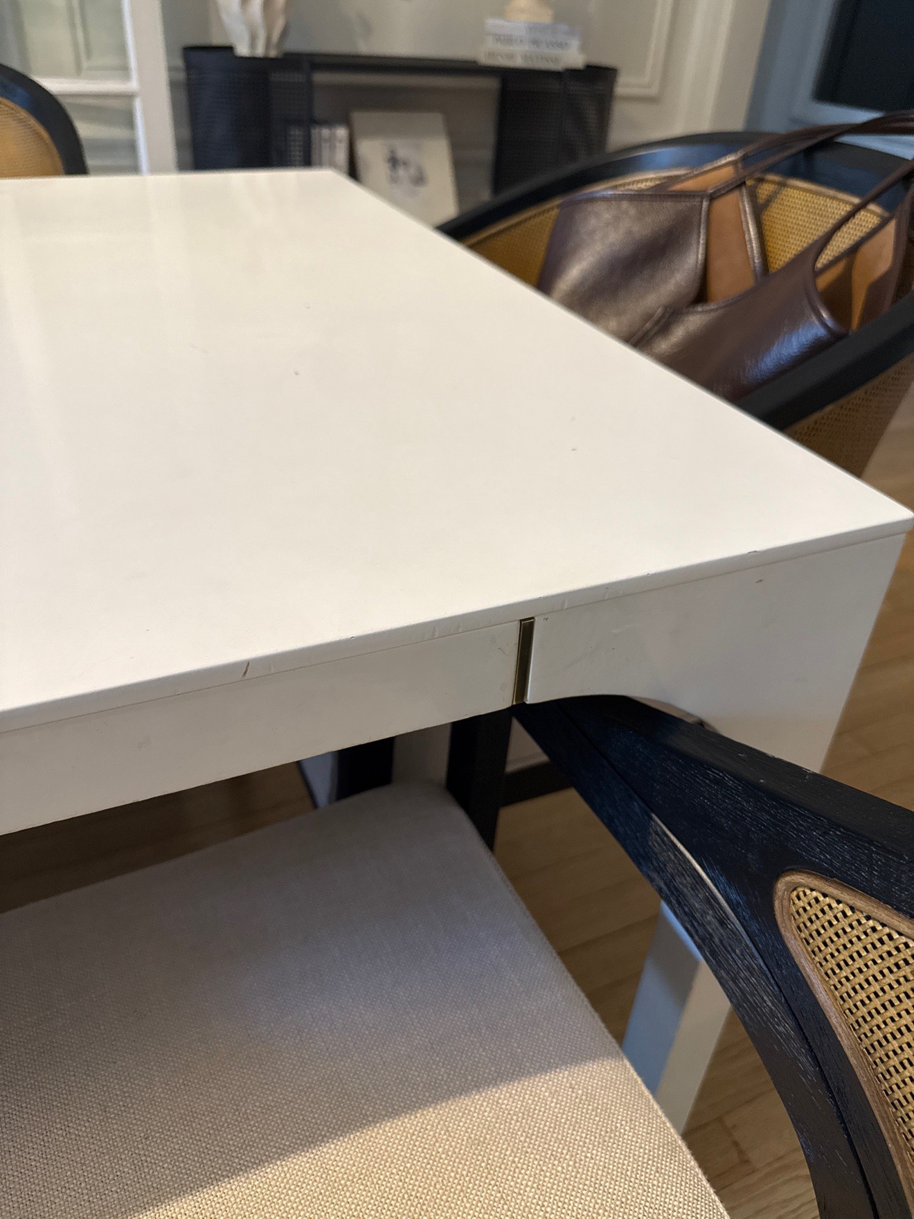 CB2 white lacquer dining table, seats 8 — table only - photo 3