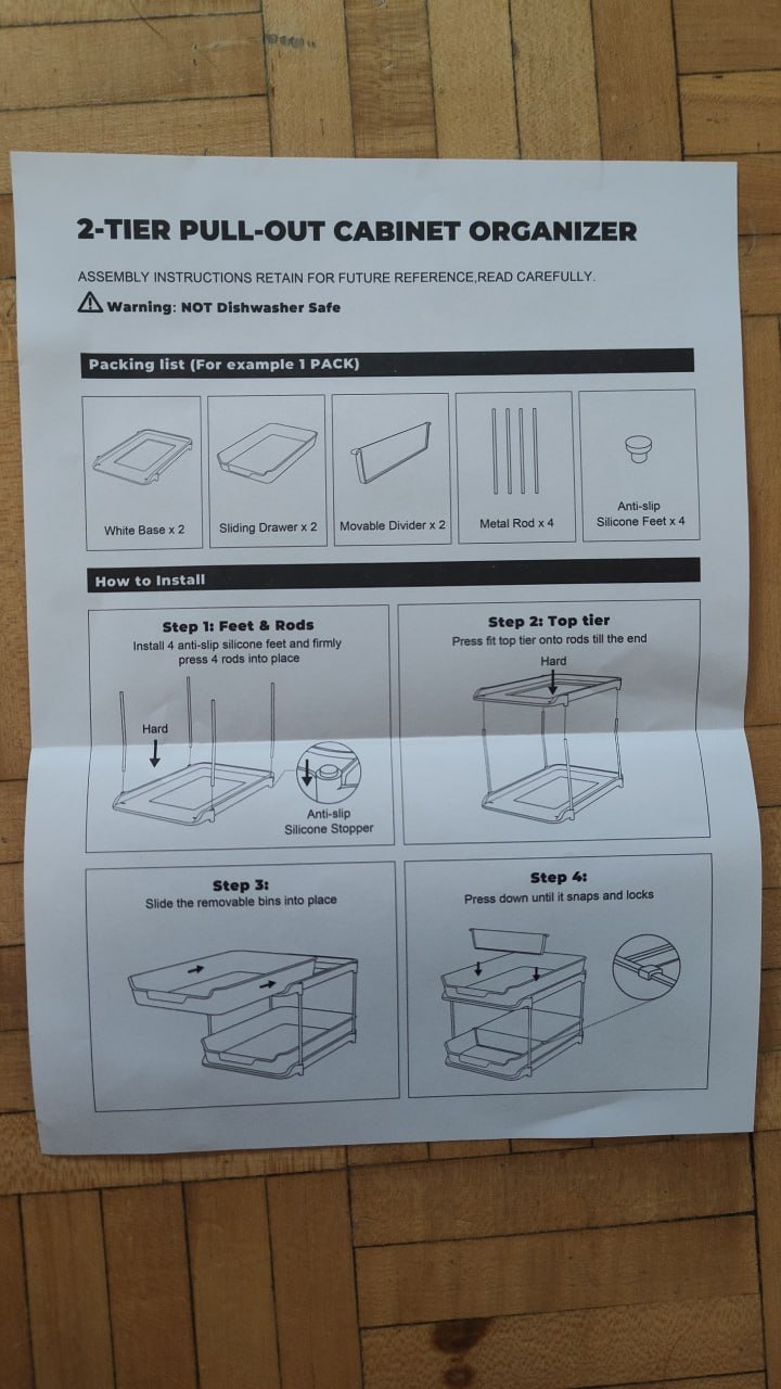 NEW 2-Tier Pull-Out Cabinet Organizer - photo 3