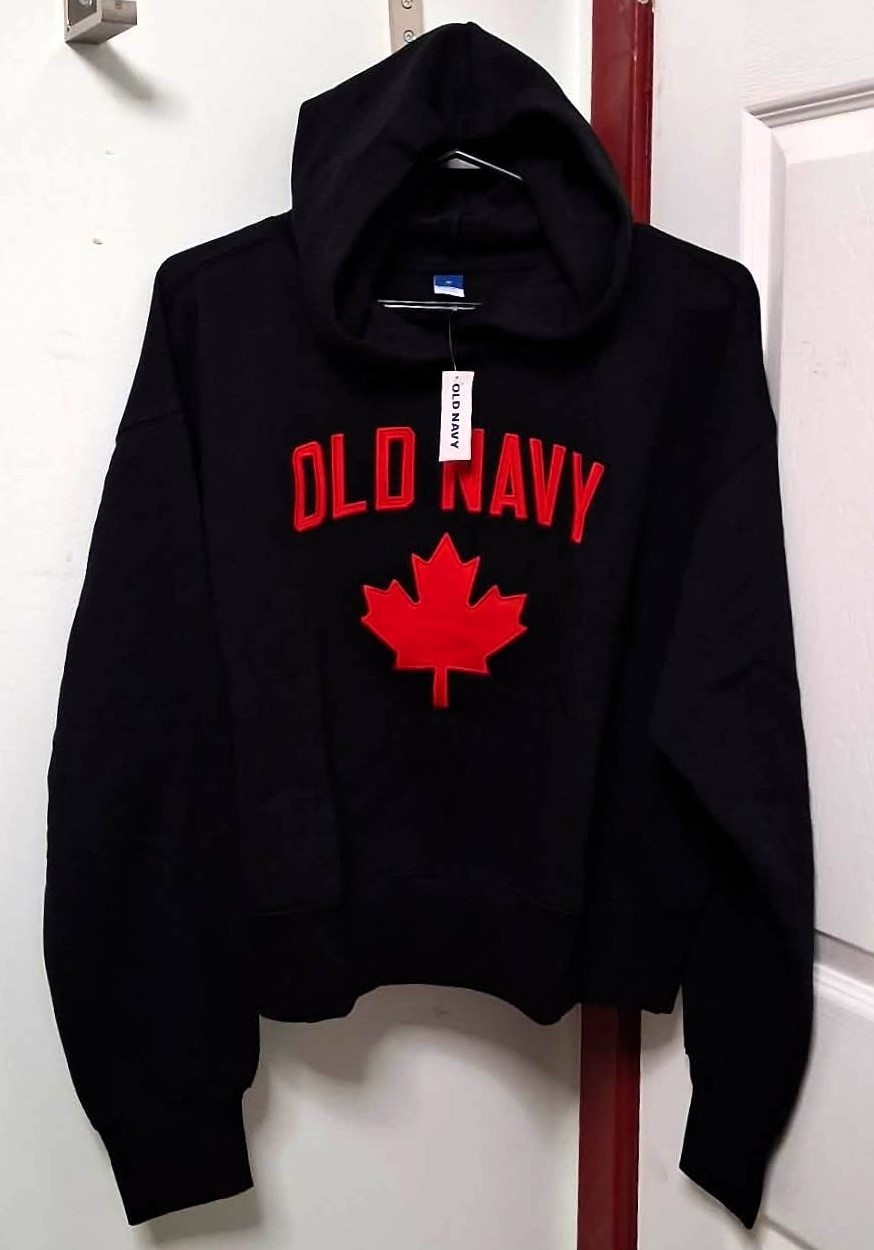 Old Navy Women Oversized Canada Embroidered Logo-Graphic Hoodie