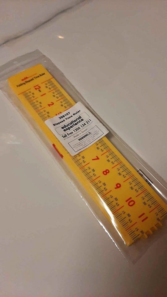 Foldable Elapsed Ruler in yellow, educational