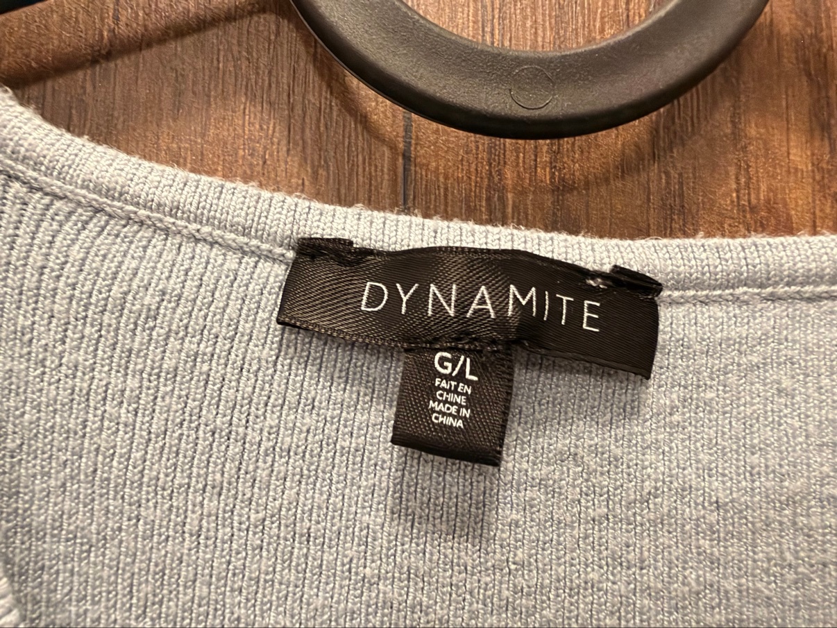 Dynamite Light Blue Button-Front Knit Vest, Size L - photo 3