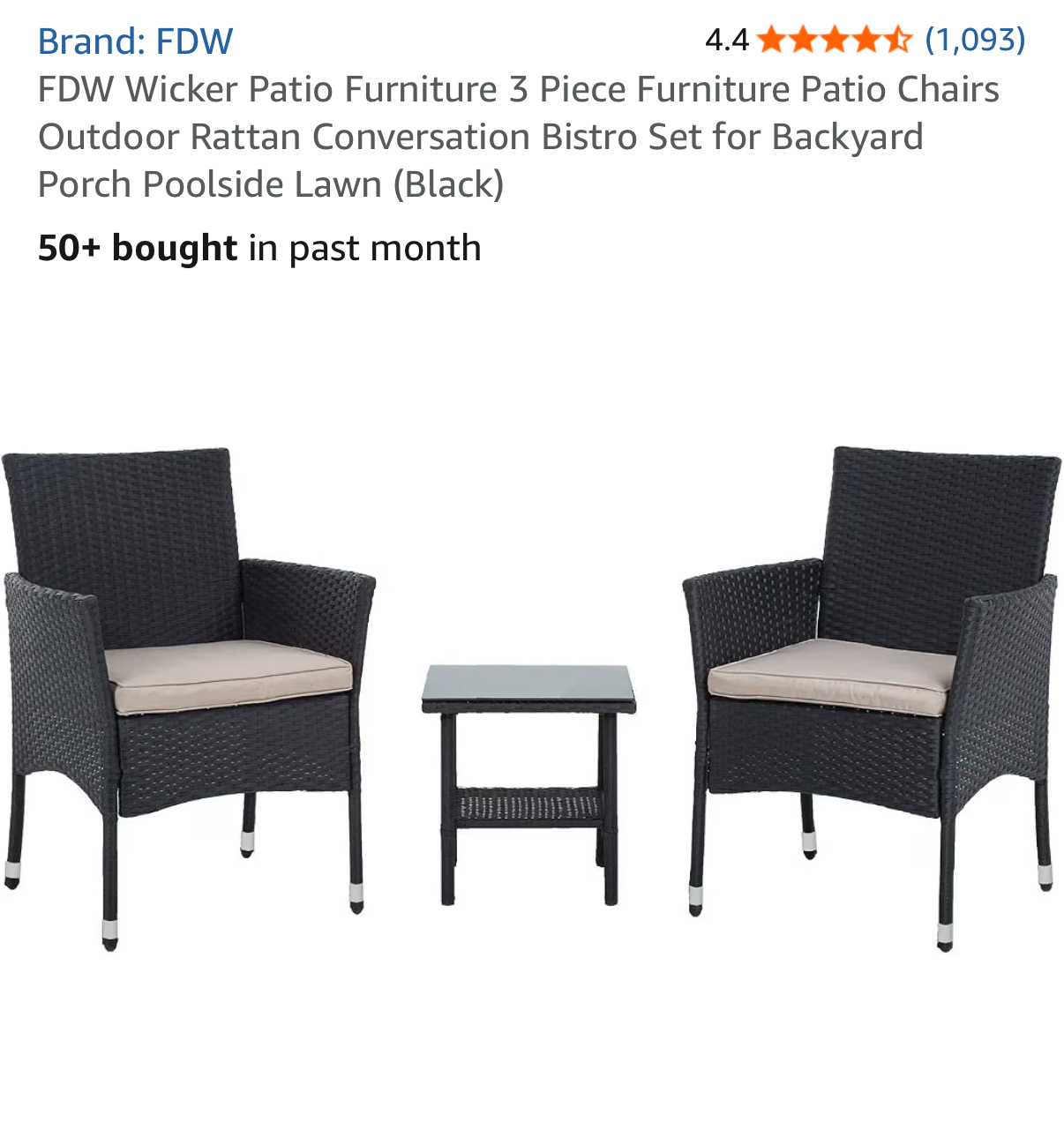 patio furniture, 2 outdoor chair and small coffee table. $70.00