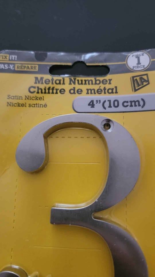 #3 satin nickel  4" 10cm house home number - photo 3