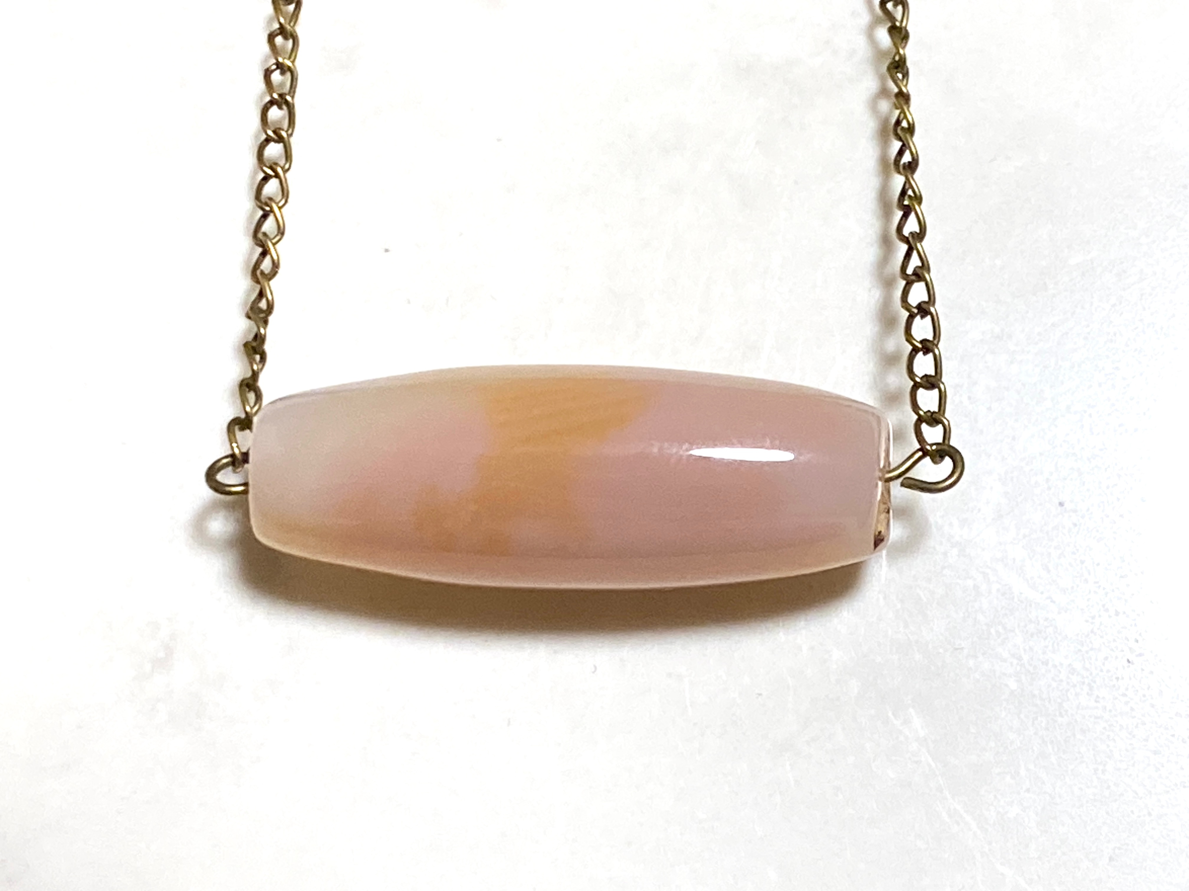 Natural Agate Short Necklace, Bronze Chain - photo 4